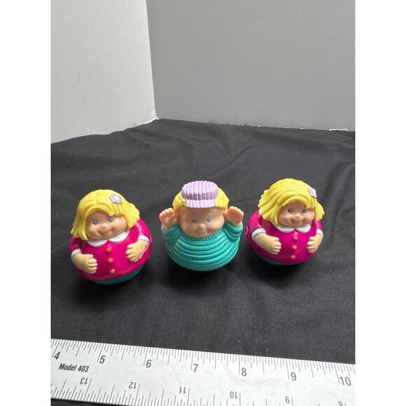 Vintage Hasbro Playskool Weebles Wobble and Roll Rolling Bottom 3-Piece Figurine - Picture 1 of 11